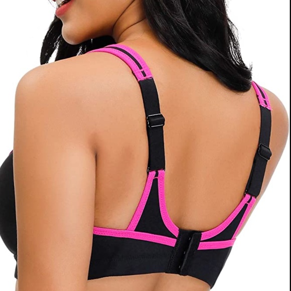 Women's Plus Size Workout Sports Bra High Impact Support No Bounce - Picture 2 of 4